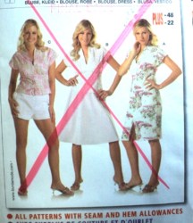 7937 CAP SLEEVE MIDRIFF  BURDA BLOUSE,DRESS PATTERN 10-22